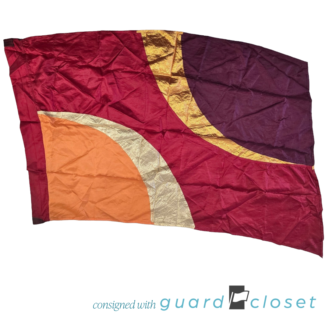 11 Red Purple Orange Gold Flags