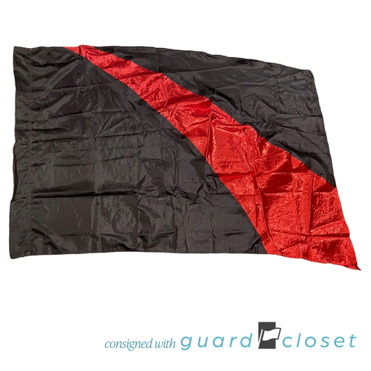 10 Black with Red Arc Flags by Band Shoppe
