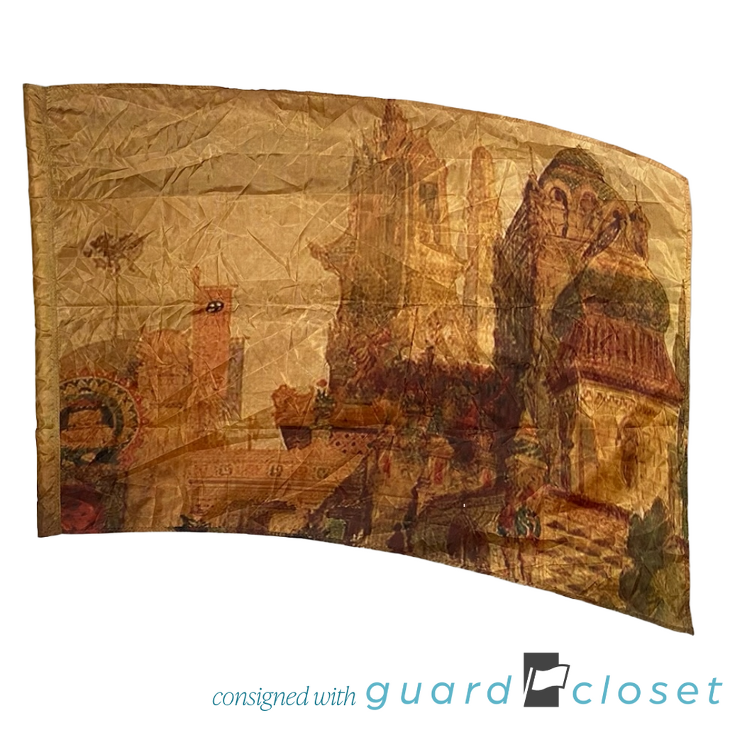 12 Brown Tan Ancient City Flags