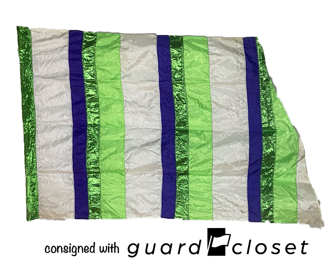 23 White/green/purple Vertical Stripe Flags guardcloset
