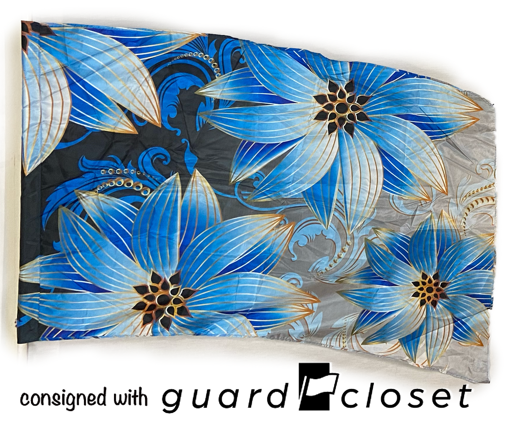 15 Blue/gold Floral Flags guardcloset