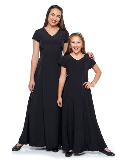 SABRINA (Style #106) V-Neck Cap Sleeve Dress Cousins Concert Attire