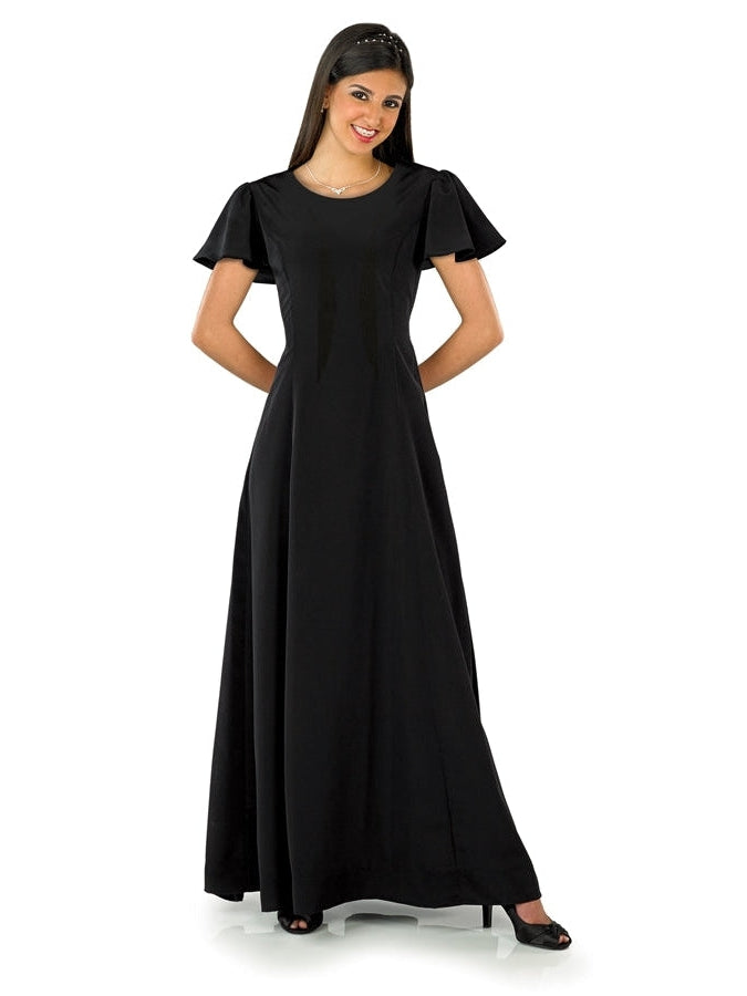 JOYCE (Style #108) - High Scoop Neck Flutter Sleeve Dress Cousins Concert Attire