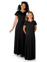 Load image into Gallery viewer, SAVANNAH (Style #109Y) - Crew V-Notch Neck, Short Sleeve Dress - Youth Cousin&#39;s Concert Attire
