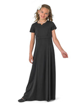 Load image into Gallery viewer, SAVANNAH (Style #109Y) - Crew V-Notch Neck, Short Sleeve Dress - Youth Cousin&#39;s Concert Attire
