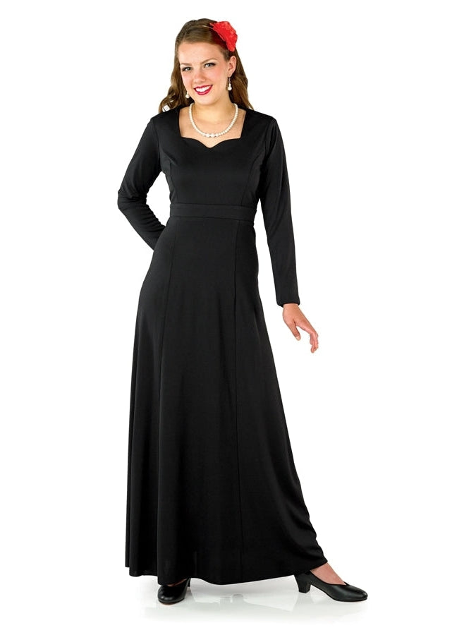 CAROLINE (Style #116) - Sweetheart Neck, Long Sleeve Dress Cousins Concert Attire