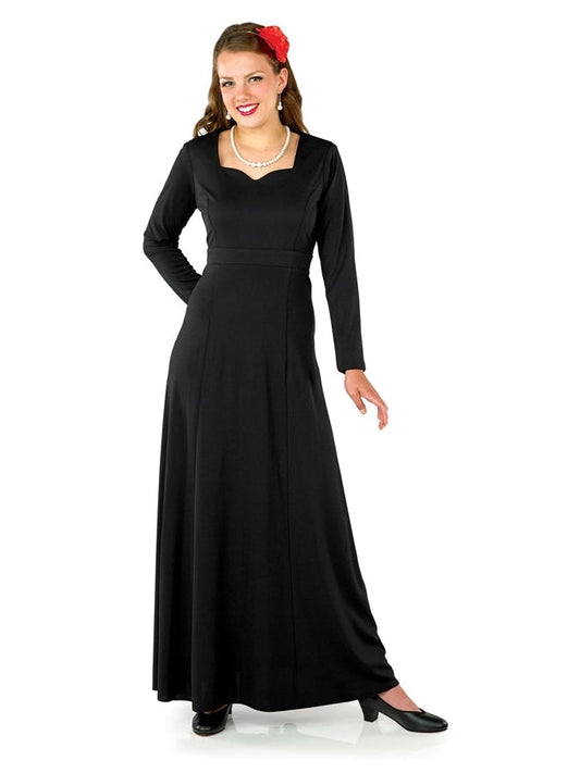 CAROLINE (Style #116) - Sweetheart Neck, Long Sleeve Dress Cousins Concert Attire