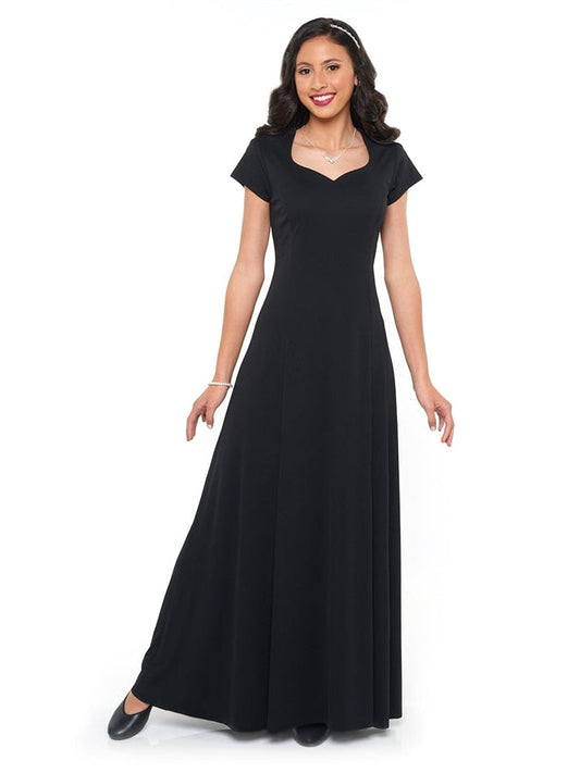 MELISSA (Style #118) - Heart Shaped Neck, Cap Sleeve Dress Cousins Concert Attire