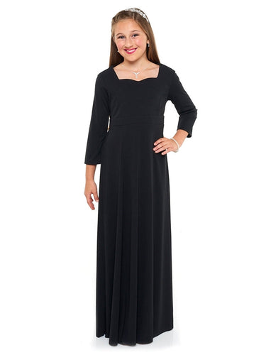 TAYLOR (Style #120Y) - Sweetheart Neckline, 3/4 Sleeve Dress -Youth Cousin's Concert Attire