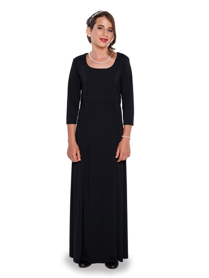 NATALIE (Style #125Y) - Scoop Neckline 3/4 Sleeve Dress - Youth Cousin's Concert Attire