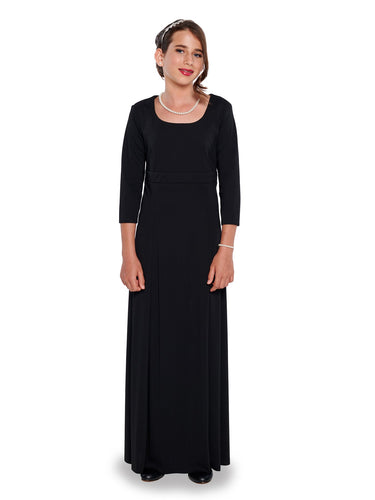 NATALIE (Style #125Y) - Scoop Neckline 3/4 Sleeve Dress - Youth Cousin's Concert Attire