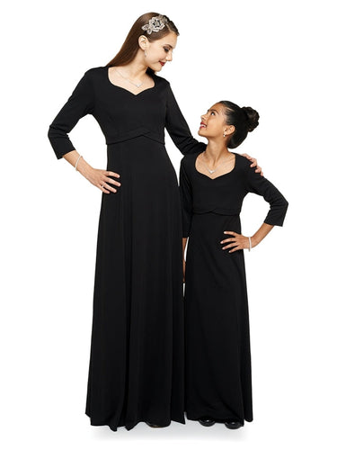 CHARLOTTE (Style #128) - Heart Shaped Neck, 3/4 Sleeve Dress Cousins Concert Attire