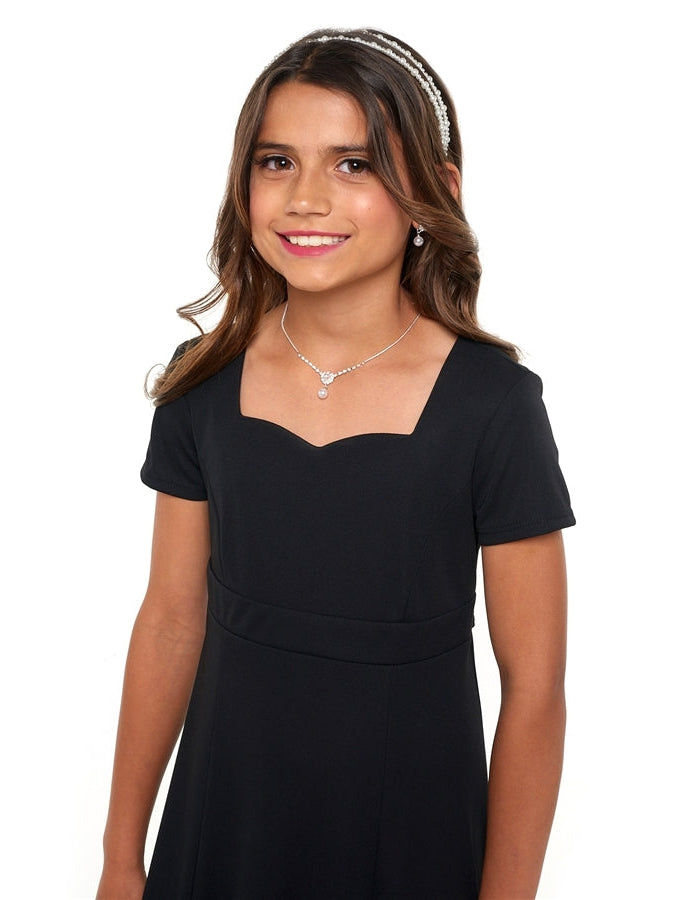 CHLOE (Style #143Y) - Sweetheart Neck, Short Sleeve Dress - Youth Cousin's Concert Attire