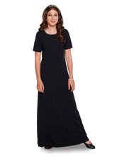Load image into Gallery viewer, OPHELIA - STYLE #154Y - High Scoop Neck, Short Sleeve Dress - Youth Cousin&#39;s Concert Attire
