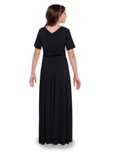 Load image into Gallery viewer, OPHELIA - STYLE #154Y - High Scoop Neck, Short Sleeve Dress - Youth Cousin&#39;s Concert Attire
