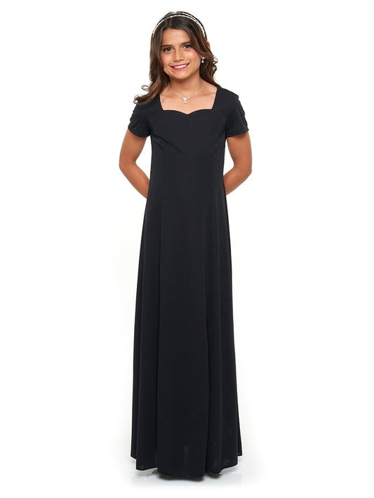 HAYLEY (Style #173Y) - Sweetheart Neck, Short Sleeve Dress - Youth Cousin's Concert Attire
