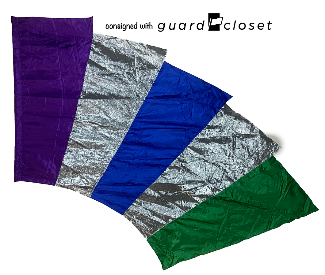 16 Purple/blue/green/silver Flags guardcloset