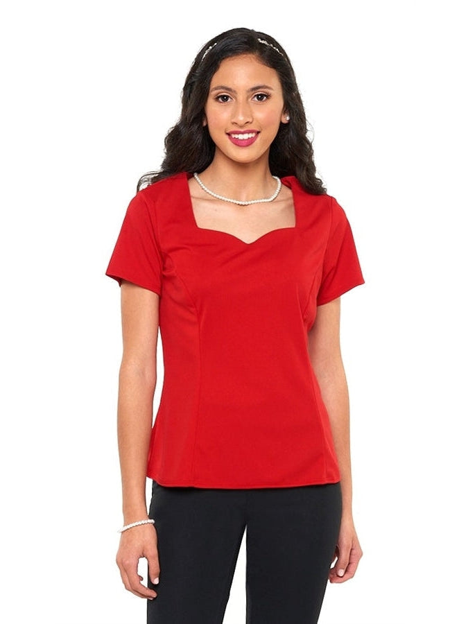 DAPHNE (Style #2203) - Sweetheart Neck Short Sleeve Blouse Cousins Concert Attire