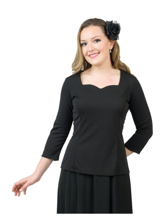 KAYLEE (Style #2206) - Sweetheart Neck 3/4 Sleeve Blouse Cousins Concert Attire