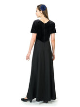 Load image into Gallery viewer, JULIA (Style #2502) - Velvet Scoop Neck, Short Sleeve Dress Cousins Concert Attire
