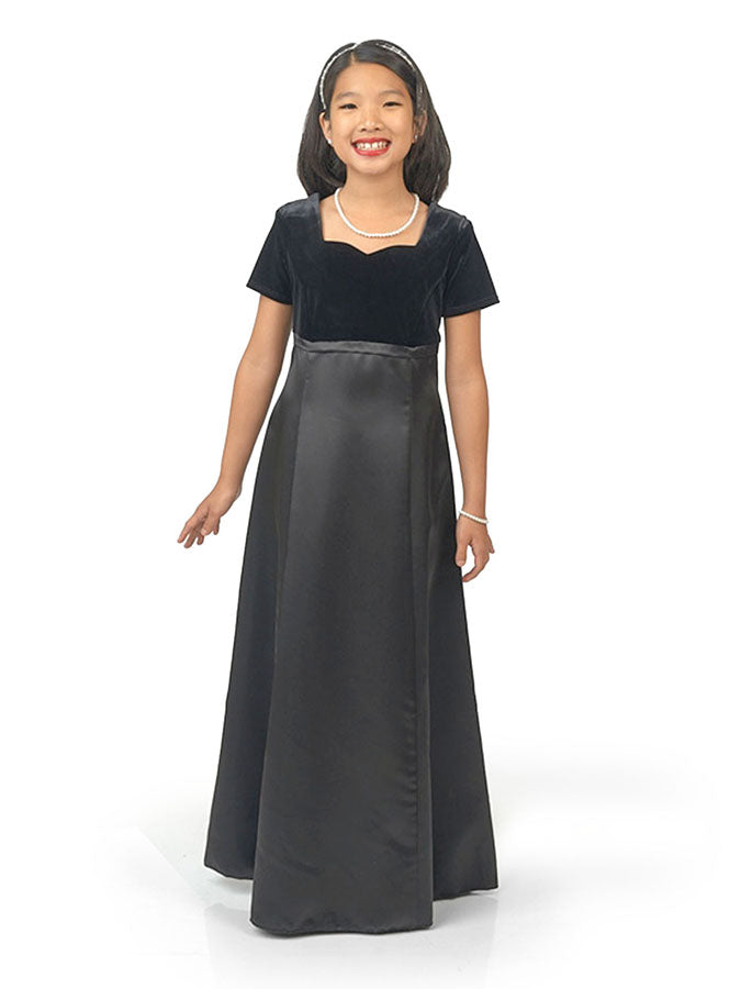 STEPHANIE (Style #2503Y) - Sweetheart Neck, Short Sleeve Dress - Youth Cousin's Concert Attire