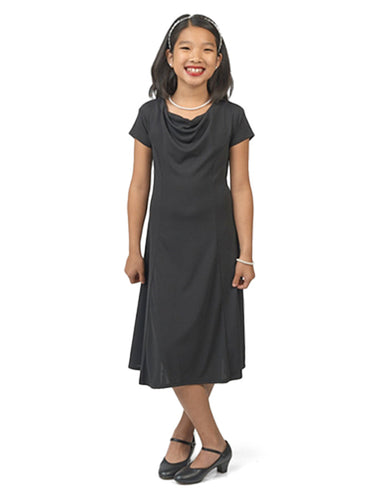 PARIS (Style #433Y) - Cowl Neck Cap Sleeve Show Choir Dress - Youth Cousin's Concert Attire