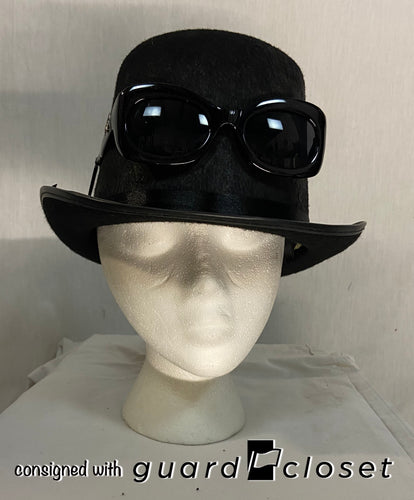 14 black felt hats with attached sunglasses guardcloset