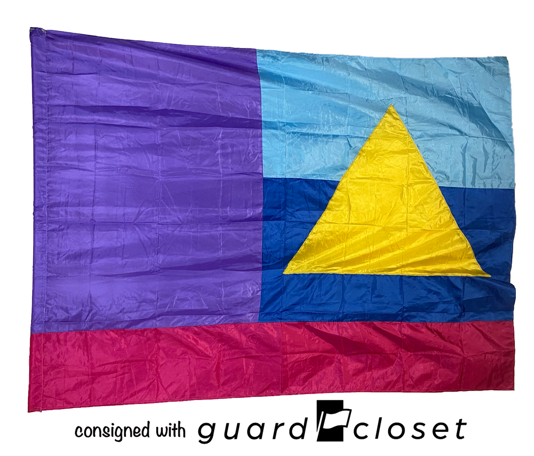 12 purple/blue/yellow/magenta flags guardcloset
