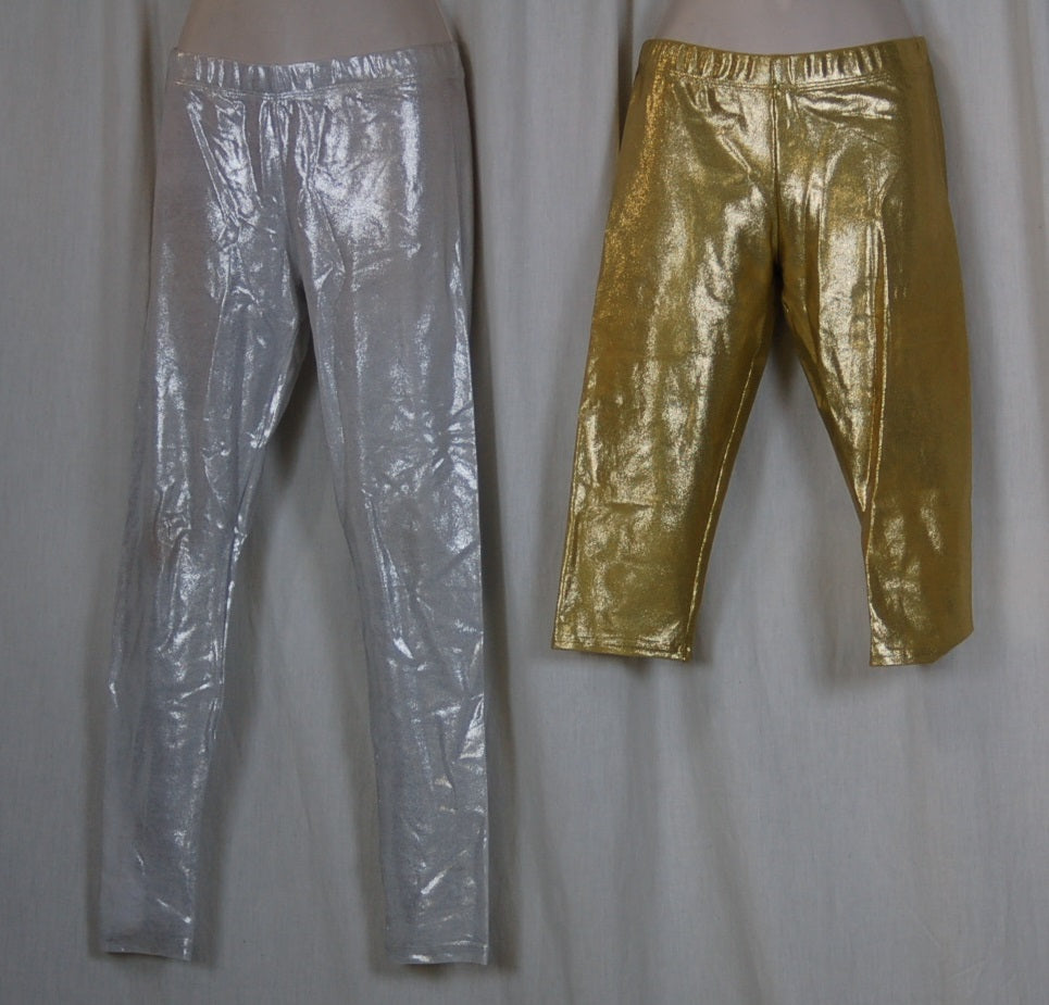 6 total pants- 3 Silver/3 Gold- Varied Lengths Skinz