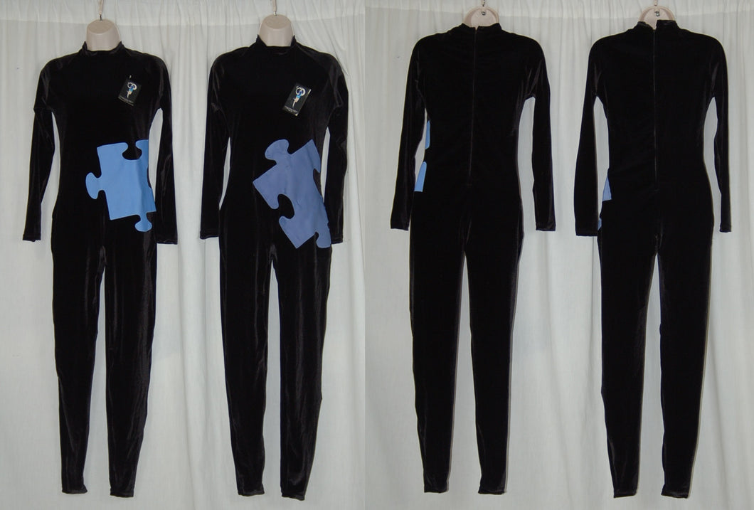 7 Black W/ Varied Blue Puzzle Piece Uniforms Skinz