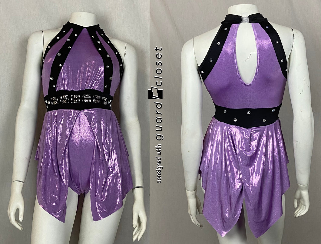 14 Total Purple/black Sleeveless Skirted Leotards Curtain Call Costumes