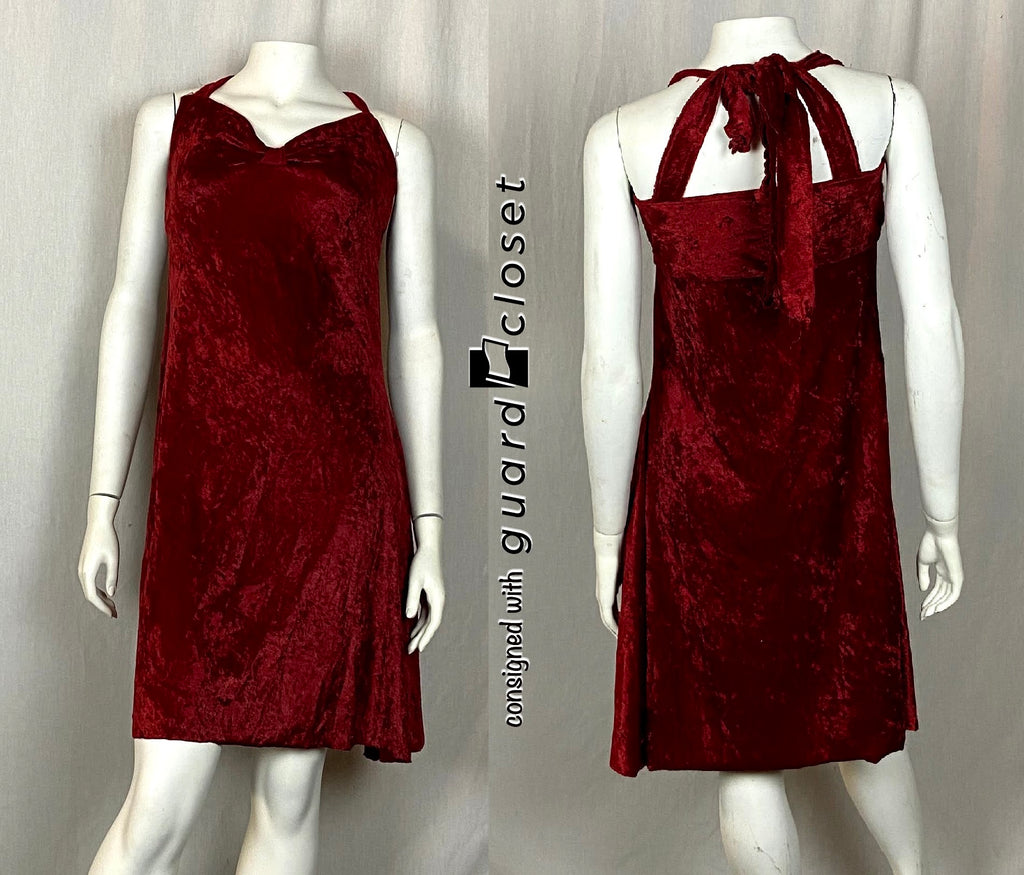 7 Red Crushed Velvet Halter Dresses guardcloset