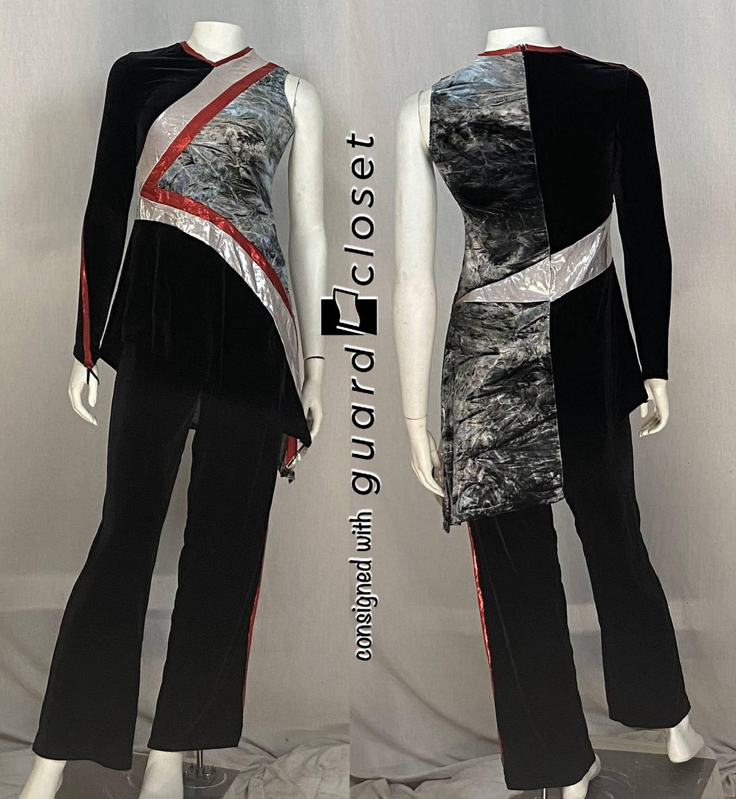23 Complete Red/black/gray Uniforms - Tops/pants Dance Sophisticates
