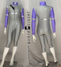 Load image into Gallery viewer, 11 Lavender/gray Capri Length Zip Up Unitards Dance Sophisticates
