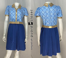 Load image into Gallery viewer, 6 blue/gold patterned bodice dresses Dance Sophisticates
