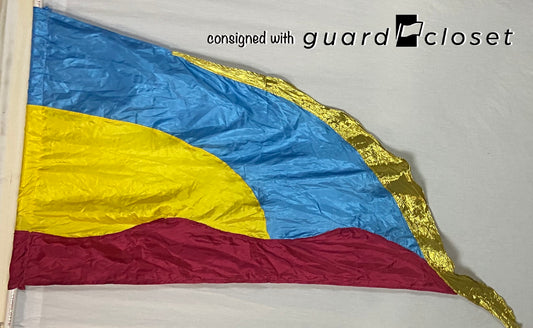 19 Pink/yellow/blue With Gold Tail Flags guardcloset