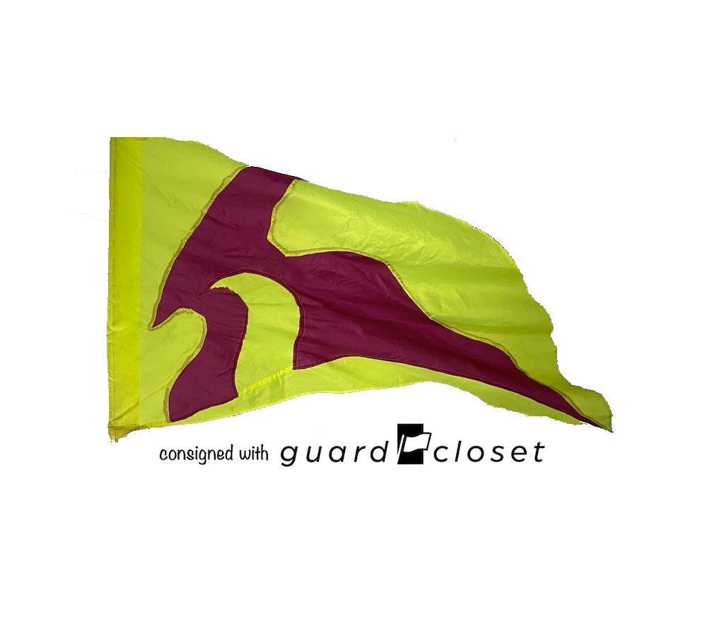 15 Yellow/burgundy Swirl Flags guardcloset