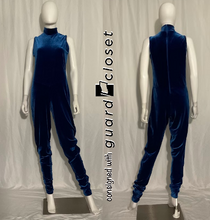 Load image into Gallery viewer, 10 solid blue sleeveless unitards Dance Sophisticates
