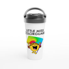 Load image into Gallery viewer, Little Miss Colorguard White 15oz Stainless Steel Travel Mug Gelato
